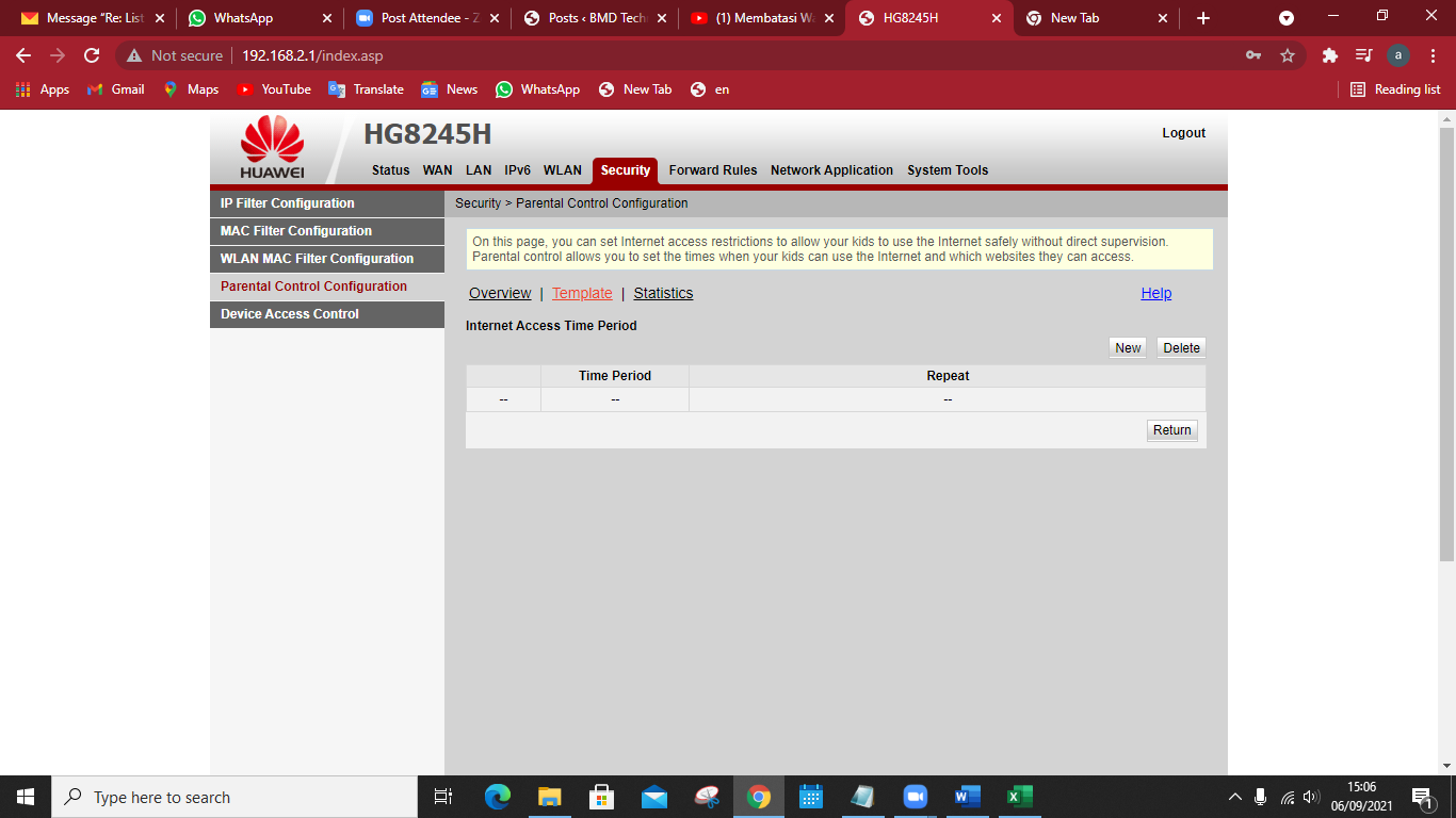 Cara seting parental control pada wifi modem huawei dengan benar