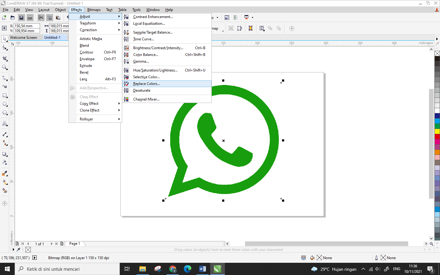 Cara Mudah Mengganti Warna Gambar Pada CorelDraw X7